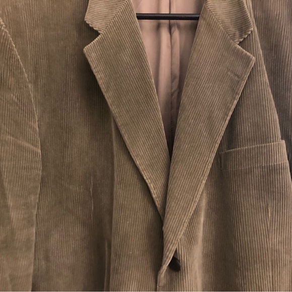 Stafford mens sage green corduroy button jacket 3 front pockets interior pockets - Picture 3 of 9